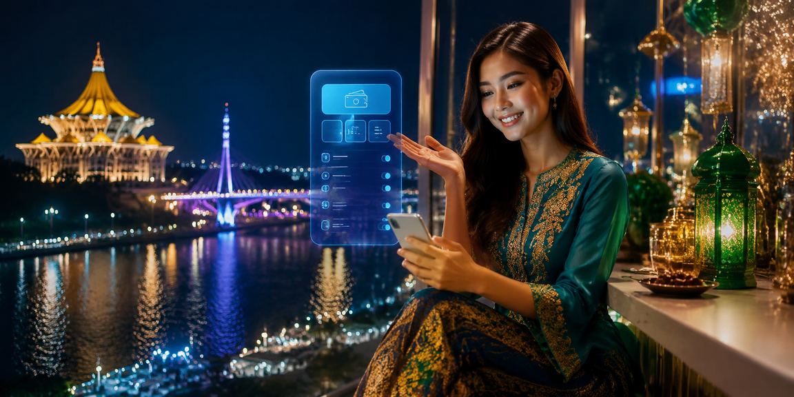 Pengguna Kuching bermain kasino mudah alih dalam suasana Hari Raya yang meriah